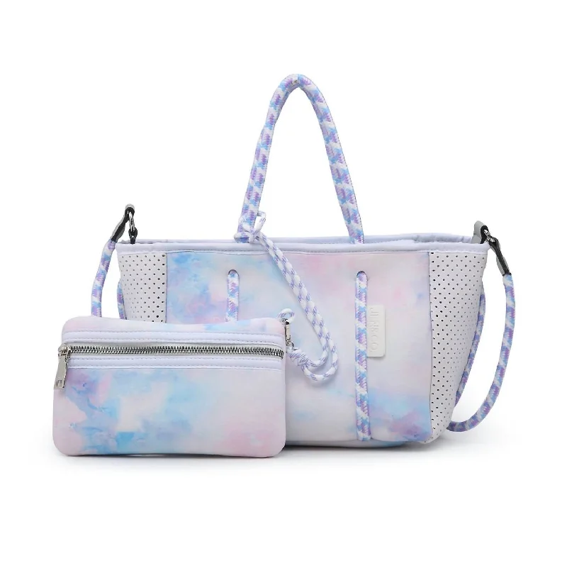 Coralia Mini Neoprene Bag/pouch Set In Tie Dye