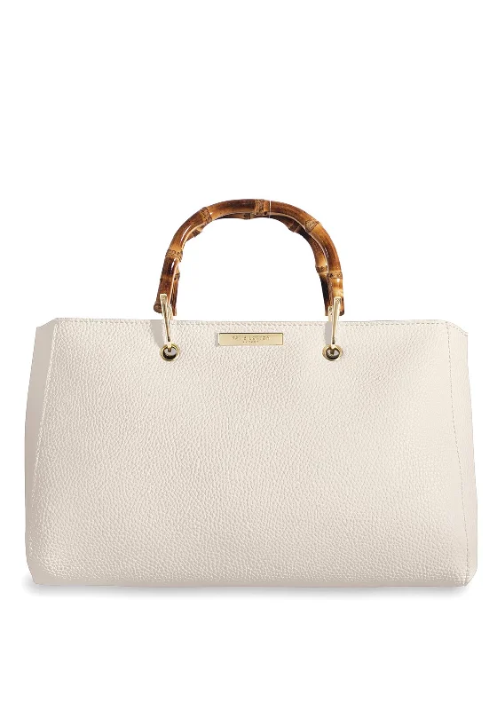 Katie Loxton Avery Bamboo Handle Shopper Bag, Off White