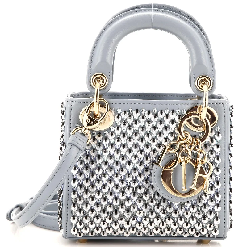 Lady Dior Bag Sequin and Beaded Leather Micro