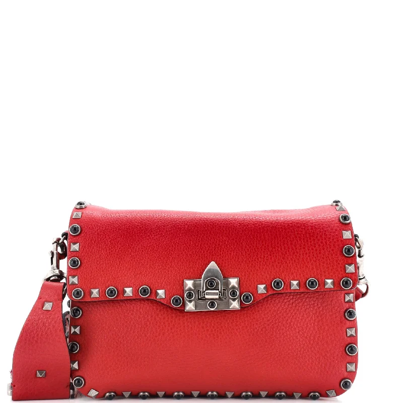 Rolling Rockstud Crossbody Bag Leather with Cabochons Medium