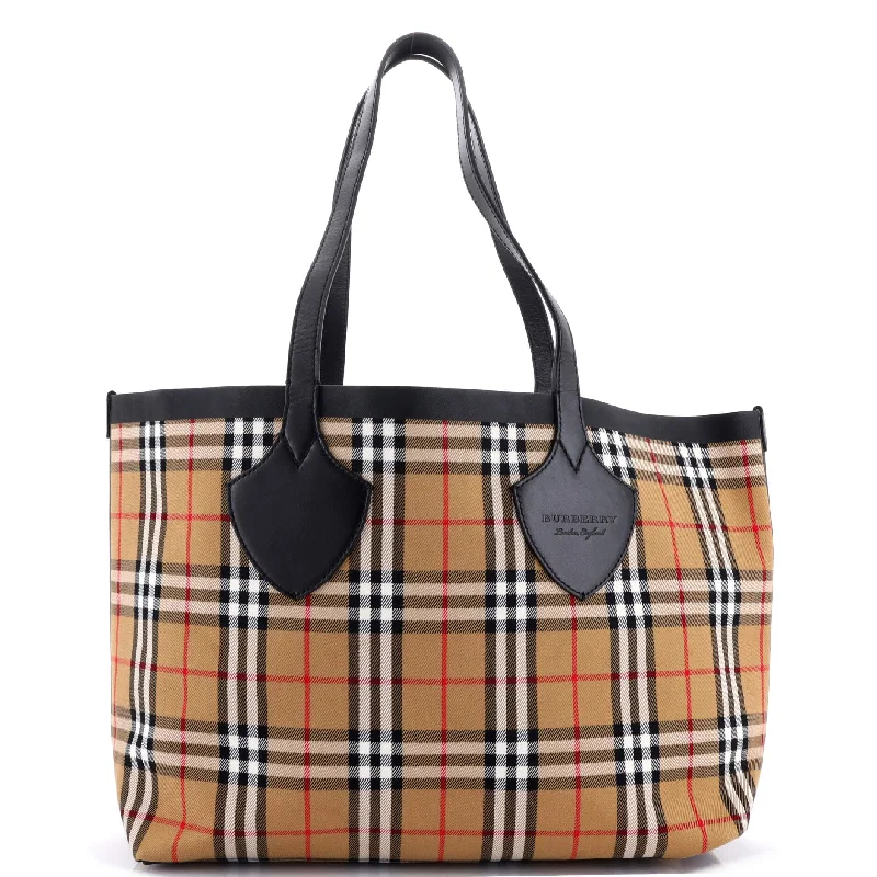 Reversible Giant Tote Vintage Check Canvas Medium