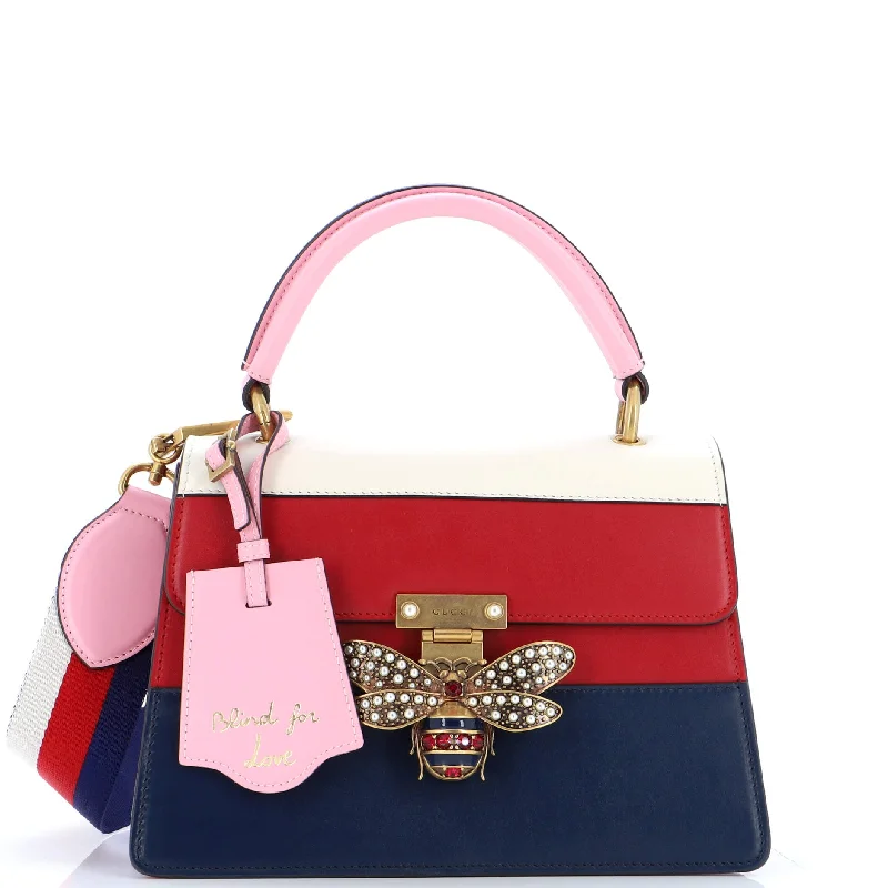 Queen Margaret Top Handle Bag Colorblock Leather Small