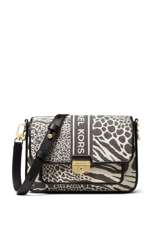 MICHAEL Michael Kors Bradshaw Animal Print Messenger Bag, Black