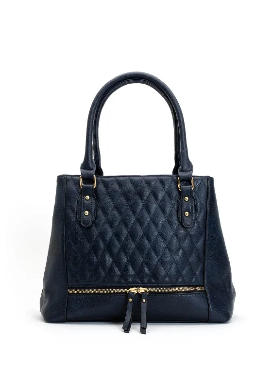 Zen Collection Quilted Shopper Bag, Navy