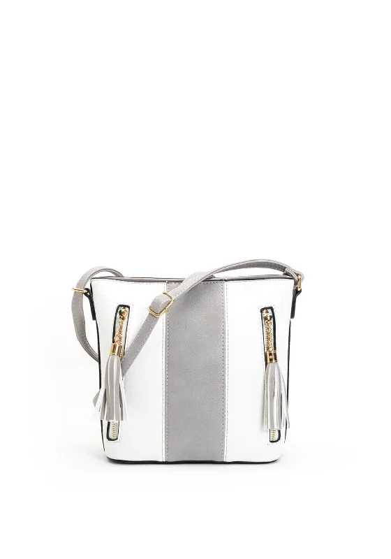 Zen Collection Colour Block Crossbody Bag, Grey & White