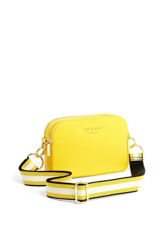 Ted Baker Amerrah Leather Woven Strap Camera Bag, Yellow