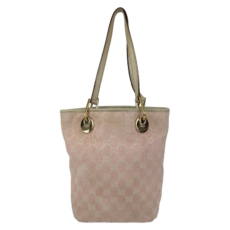 Gucci GG Canvas Leather Tote Shoulder Bag