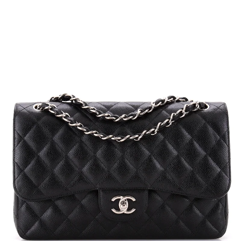 Classic Double Flap Bag Quilted Caviar Jumbo