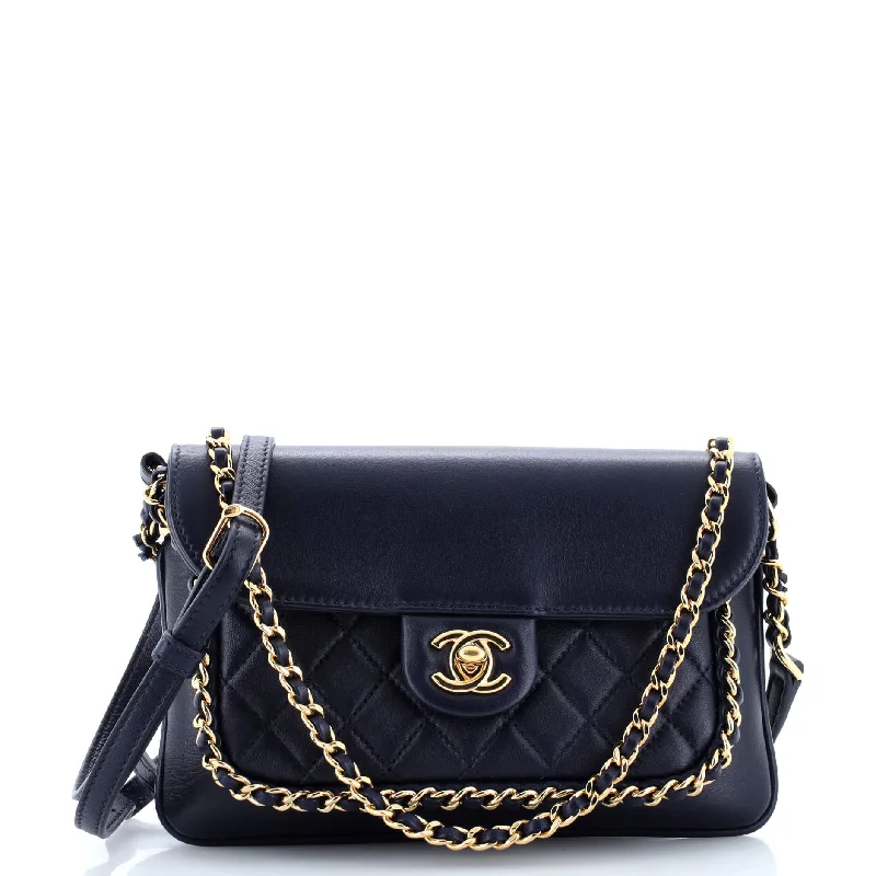 Unchained Flap Crossbody Bag Quilted Lambskin Small