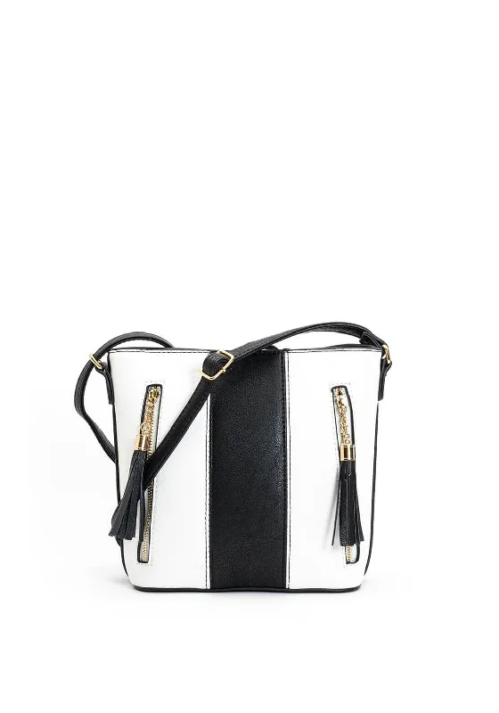 Zen Collection Colour Block Crossbody Bag, Black & White