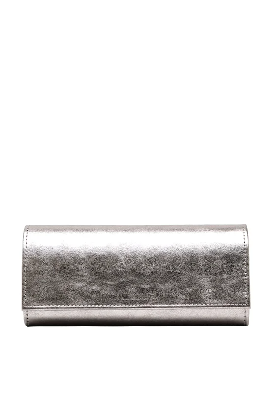 Emis Leather Clutch Bag, Pewter