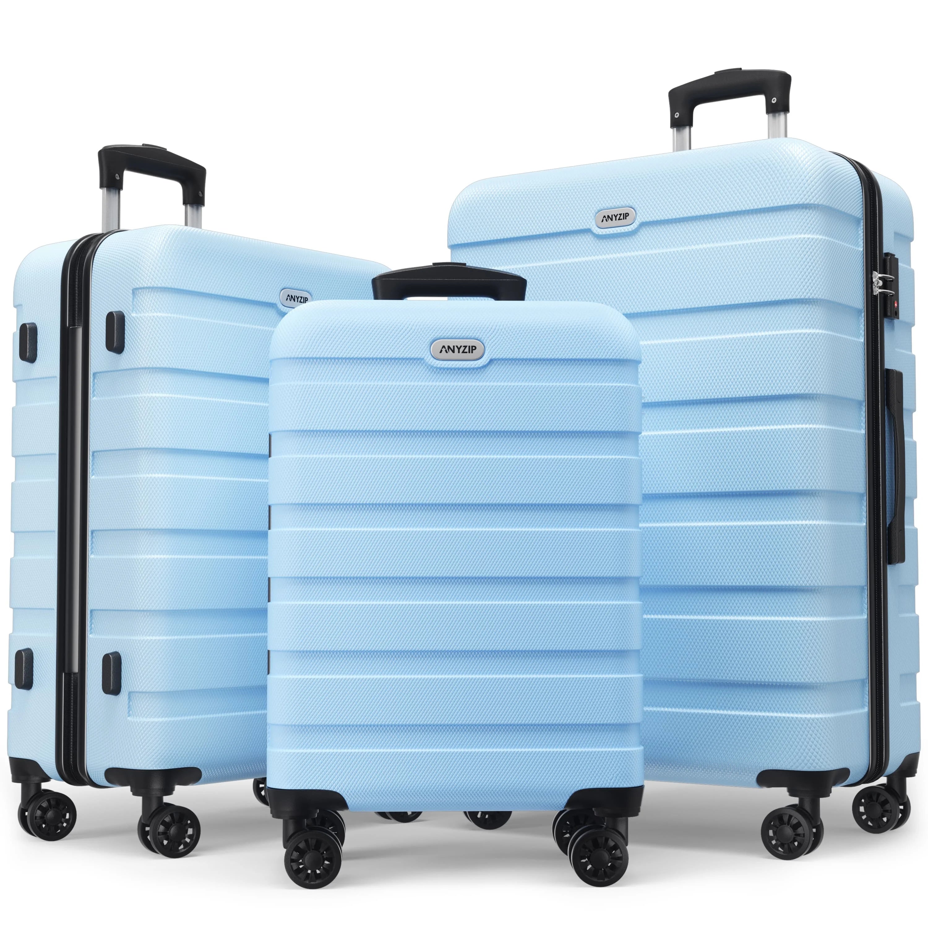 Luggage Sets 3 Piece Hardshell Suitcase Set Lightweight Travel Suitcases with 4 Double Spinner Wheels TSA Lock PC ABS