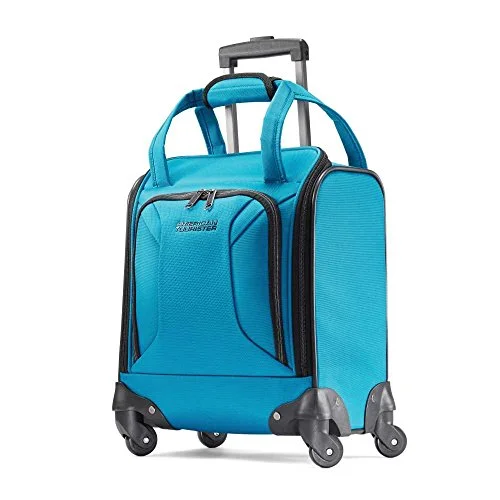 American Tourister Zoom Spinner Tote Carry-On Luggage, Teal Blue