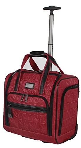 Nicole Miller Signature Quilt Under Seat Bag Carry On (Burgundy)