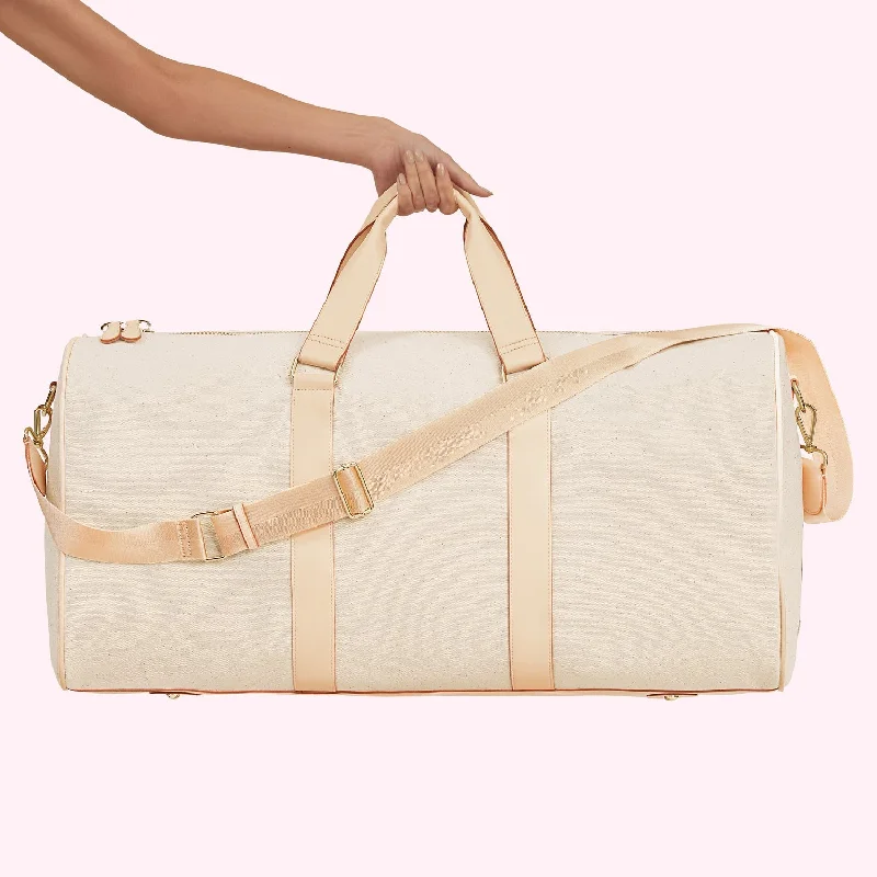 Canvas & Vegan Leather Oversized Duffle Bag