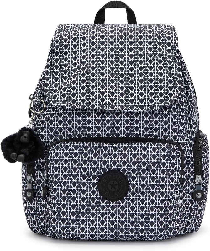 Kipling City Zip Small  Backpack Signature Print