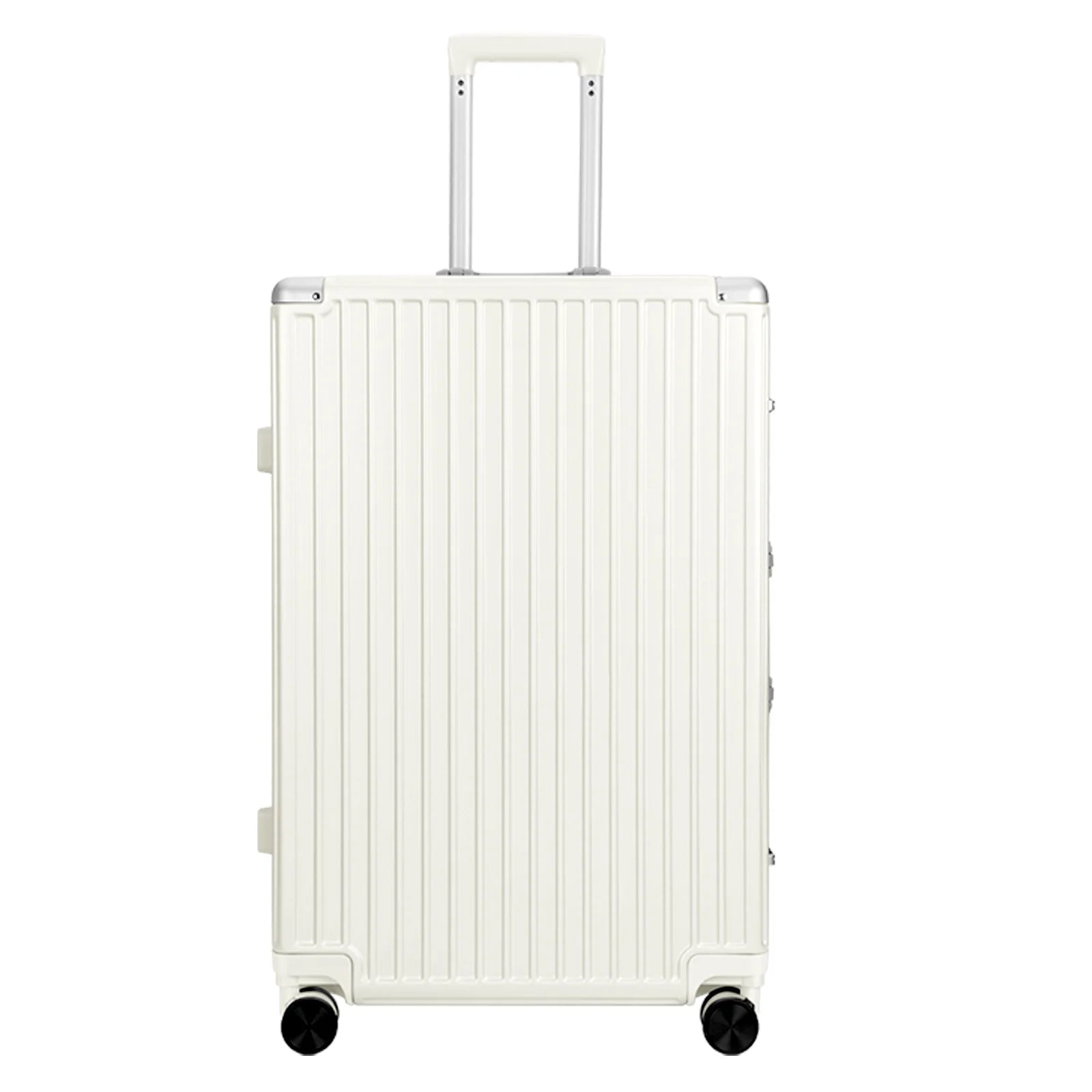 ANTAKO Luggage with Aluminum Frame, 28" Hard Shell Travel Suitcase Zipperless Checked Luggage with 360° Spinner Wheels TSA Lock, White