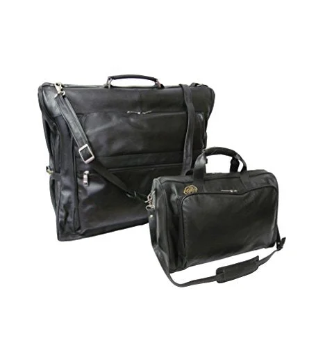 Amerileather Black Leather Two Piece Set Traveler