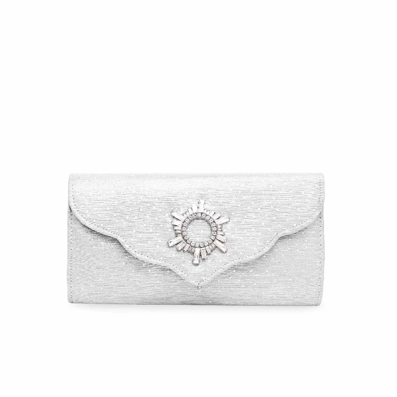 Silver Fancy Clutch P15338