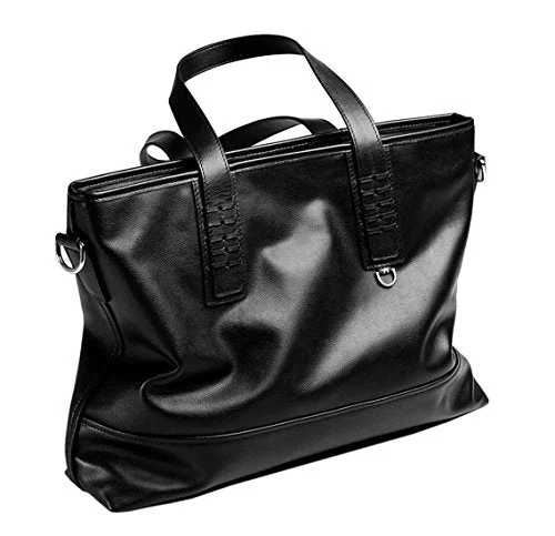 Saierlong New Mens Black Genuine Leather Briefcase Shoulder Laptop Business Bag