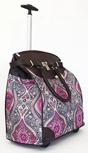 Trendy Flyer Computer/Laptop Rolling Bag 2 Wheel Case Taj Fuchsia