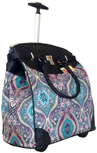 Trendy Flyer Computer/Laptop Rolling Bag 2 Wheel Case Taj Blue