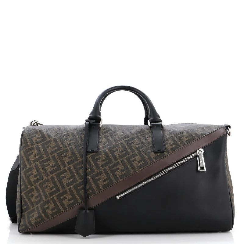 Convertible Duffle Bag Zucca Coated Canvas with Leather