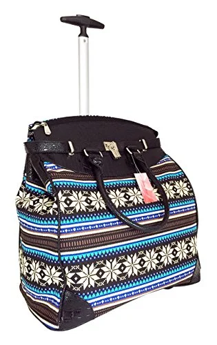 Trendy Flyer Computer/Laptop Rolling Bag 2 Wheel Case Tribal Blue