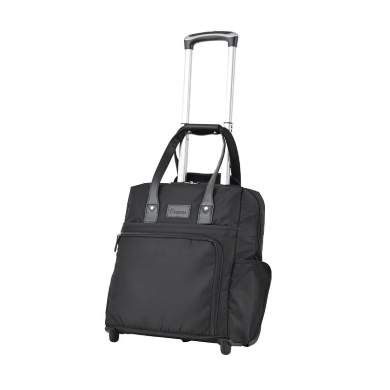 New Men Business Canvas Rolling Luggage Bag 16 Inch Women Multifunction Carry On Wheels Suitcase