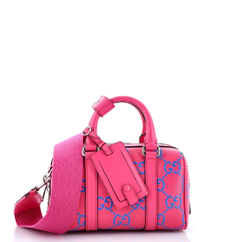 Duffle Bag GG Embossed Perforated Leather Mini