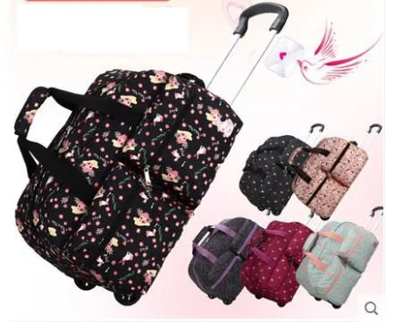 Women Cabin Luggage Rolling Bags With Wheels Women Travel Trolley Bag Carry On Wheeled Bags