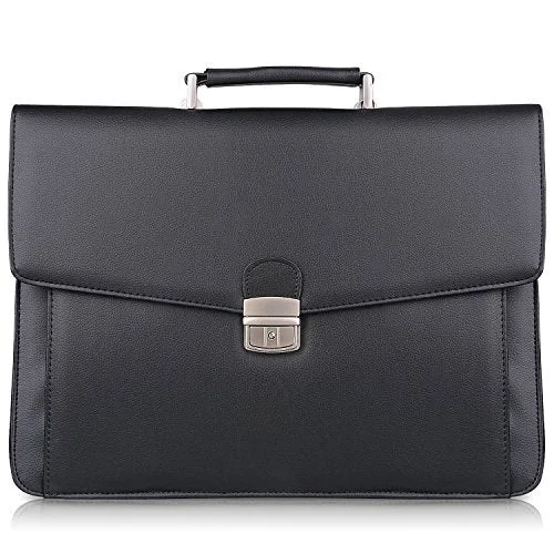 On Sale S-Zone Mens Microfiber Leather Flapover Briefcase Messenger Bag Fit 14 Inch Laptop Bag