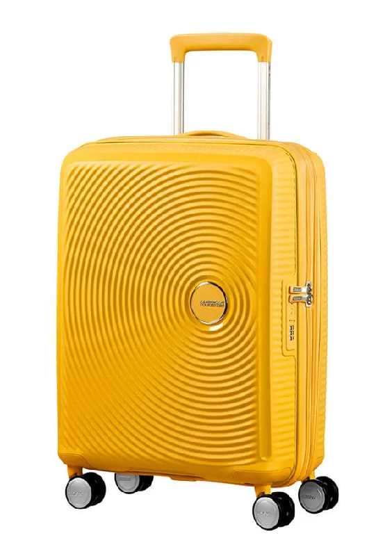 American Tourister Soundbox 55cm Cabin Spinner-Expandable | Golden/Yellow