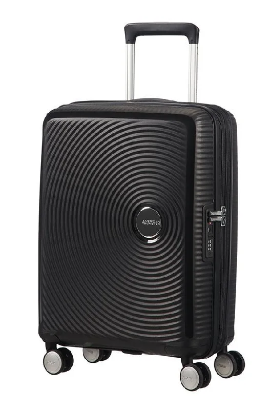 American Tourister Soundbox 55cm Cabin Spinner-Expandable | Bass Black