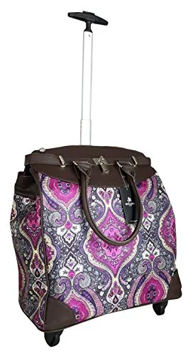 Trendy Flyer Computer/Laptop Rolling Bag 4 Wheel Case Taj Fuchsia