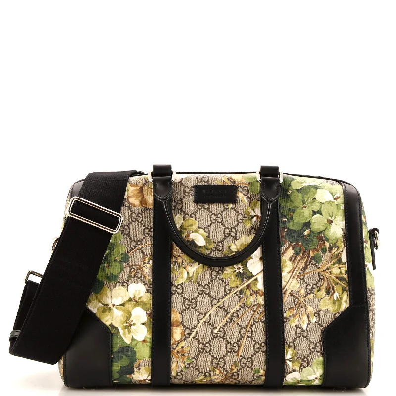 Convertible Duffle Bag Blooms Print GG Coated Canvas Small