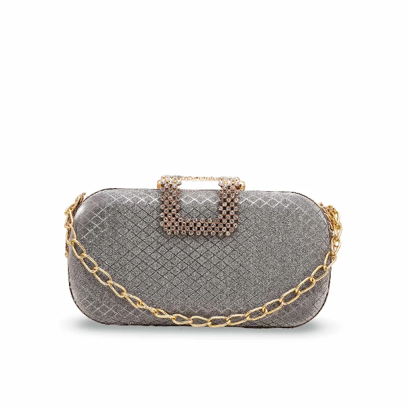 Grey Fancy Clutch P15368