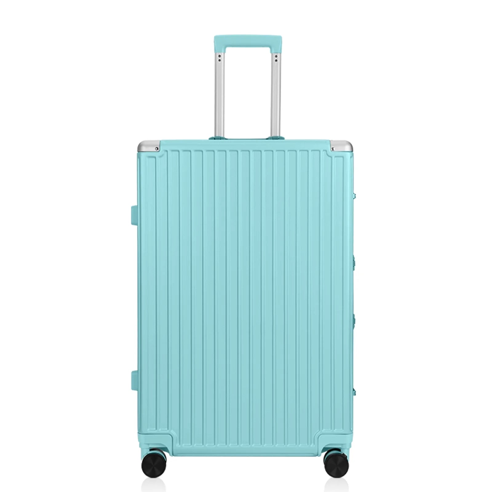 ANTAKO Luggage with Aluminum Frame, 24" Hard Shell Travel Suitcase Zipperless Checked Luggage with 360° Spinner Wheels TSA Lock, Mint Green