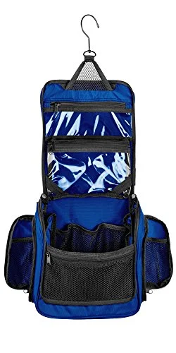 Medium Size Hanging Toiletry Bag with Detachable TSA Compliant Zipper Pocket & Swivel Hook (Marine)