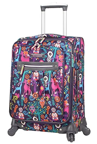 Lily Bloom Carry On Expandable Design Pattern Luggage With Spinner Wheels For Woman (20In,