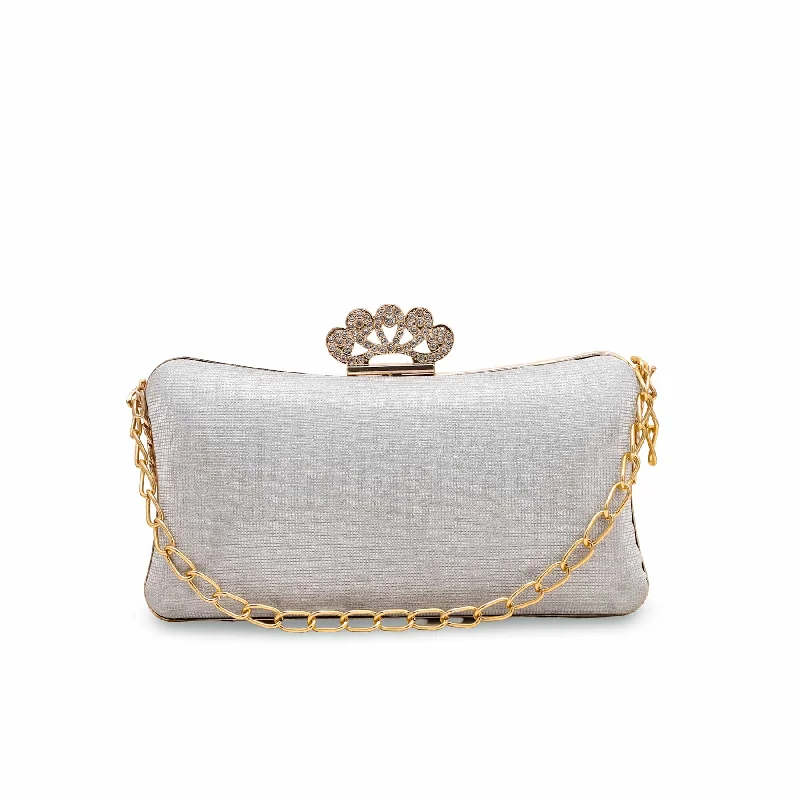 Silver Fancy Clutch P15364